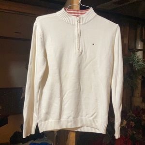 Boys Tommy Hilfiger 1/4 Zip Sweater (White)